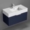 Blue Bathroom Vanity, Floating, 32
